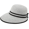 Straw Packable Sun Hat with Black Sash- Wide Front Brim
