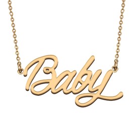 HUAN XUN 18K Gold Elegant Customized Name Necklace Baby for Best Friend Birthday Gifts