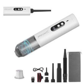 PINXC Mini Vacuum Cleaner Cordless 15000PA High Power,Handheld Car Vacuum, 5 in 1 Portable Vacuum for Car, Home & Pet Hair, Type-C Rechargeable, LED Display,Up to 30 Mins Runtime, Multi-Nozzles