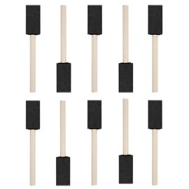 WAFJAMF 10 Pack Black Sponge Paint Brushes Set Wood Handle 1 Inch