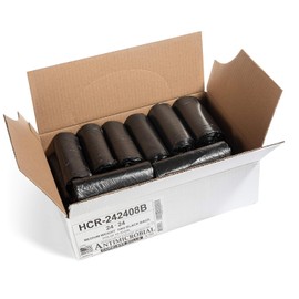 Aluf Plastics High Density Trash Bags, 10 Gallon, 1000 Count, 8 Micron (eq), 24" x 24", Black, for Bathroom, Office, Industrial, Commercial, Janitorial, Municipal, Recycling