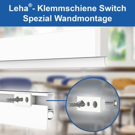 Leha® Switch Special Aluminium Clamp Rail with Special Soft Rubber System Length 1.5 m (1 x 150 cm) White