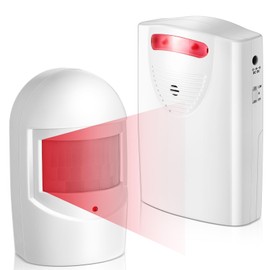 Qualirey Driveway Alarm Wireless Outside Motion Sensor Alarm with Receiver Weatherproof Infrared Sensor, Indoor Home Security Business Alert System Detector(Style 2)