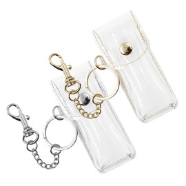 OATIPHO 2pcs Portable Lipstick Keychain Bags Pvc Lip Balm Holder Sleeve for Easy Makeup Organization Travel Storage for Lip Gloss Lipstick