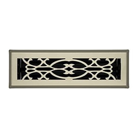 Hartford Ventilation Floor Register 2” x 10” - Victorian Vent Cover for Home - Heavy Duty Metal Design with Scratch Resistant Finish - Smooth Glide Damper (1, Brushed Nickel)