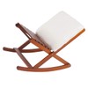 Deluxe Foldable Rocking Footrest, Adjustable Fold-Away Foot Stool with Sherpa