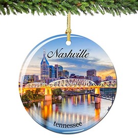 City-Souvenirs Nashville Christmas Ornament Porcelain Double Sided