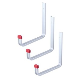 Alberts 800918 Wall Hooks | Available in Various Designs | Angled | Aluminium | Depth 190 mm | Height 200 mm | Set of 3