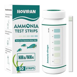 HOVIRAN Ammonia Test Strips for Fish Tank, Ammonia Aquarium Test Strips for Saltwater & Freshwater Aquariums & Ponds