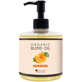 SAKURA & NATURAL Massage Oil, 10.1 fl oz (300 ml), Orange Sweet Blend Oil, Rice Bran, Rice Bran, Oil, Body Oil, Carrier Oil, Commercial Use, For Body Use, 4. Orange Sweet