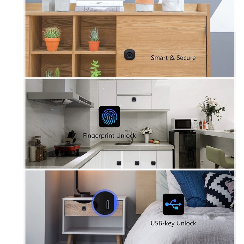 Fingerprint Drawer Lock 0.5 Seconds Fast Unlocking Embedded Smart Biometric