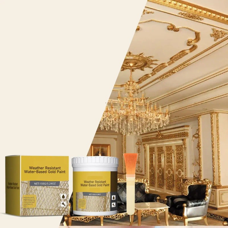 2pcs Water-based Weather-resistant Gold Paint,150g Water