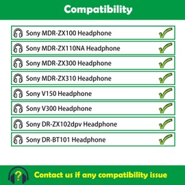 ACCOUTA Compatible with Sony MDR-ZX100 MDR-ZX110NA ZX300 ZX310 V150 V300 ZX102dpv DR-BT101 Headphones Ear Pads Replacement with Durable Fabric/Breathable Protein Leather and Memory Foam