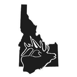 SixtyTwo24 Idaho State Elk Sticker - 5" Decal {Black}- ID Hunter, elk Sticker, Idaho State Home Sticker, Bow, Huntin