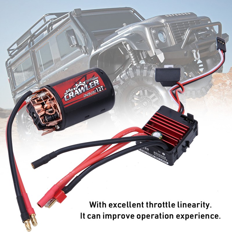 5-Slot 550 Brushed Motor 80A ESC Combo Set RC Car