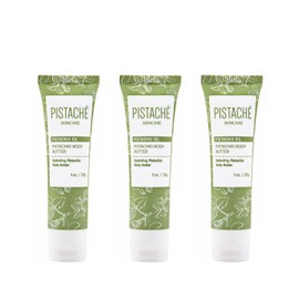 Pistaché Skincare Pistachio Oil Whipped Body Butter Cream Moisturizer (a.k.a The Boyfriend Body Butter) Trio Travel Packet Set + Hydrates Dry Skin and Nourishes + Vitamin E + Antioxidant Protection,