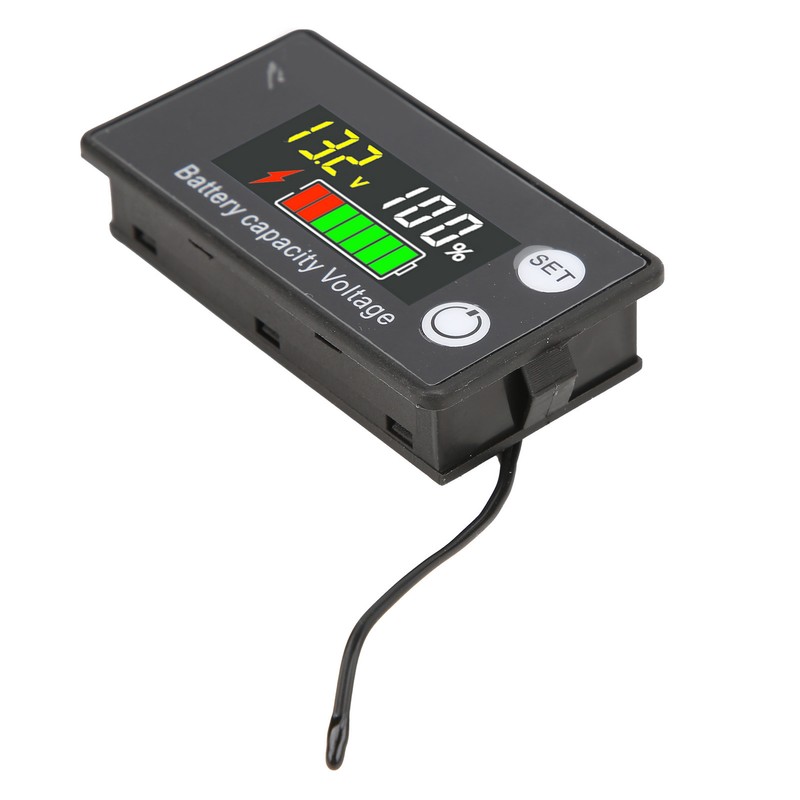 Battery Capacity Tester LCD Color Screen DC Voltmeter with Alarm