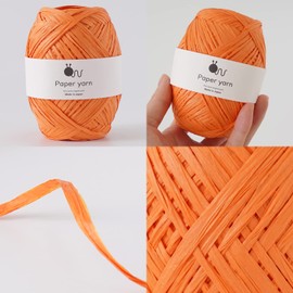 原ウール Knitworm Paper Yarn 5 Ball Set Bulky 30g (84 Yards) 100% Paper Made in Japan (8.Orange)