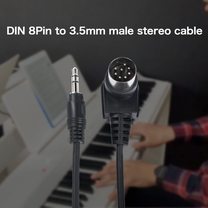 QIANRENON Midi 8 Pin Din Plug to TRS 3.5mm Jack