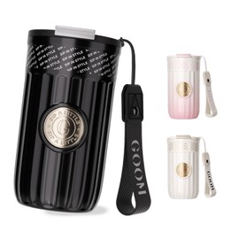 GOOM Tumbler, Thermal Bottle, Coffee Cup, Water Bottle, 16.9 fl oz (500 ml), Portable, Includes Straw, Leak Proof, Stainless Steel, 316 Vacuum Insulated Tumbler, 3-Way Hot and Cold Insulation,