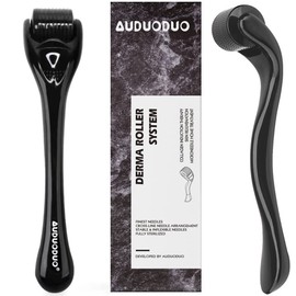 AUDUODUO® Derma Roller 0.3 mm with Real Silver Needles, Micro Needle Roller 540 for Skin and Hair Care
