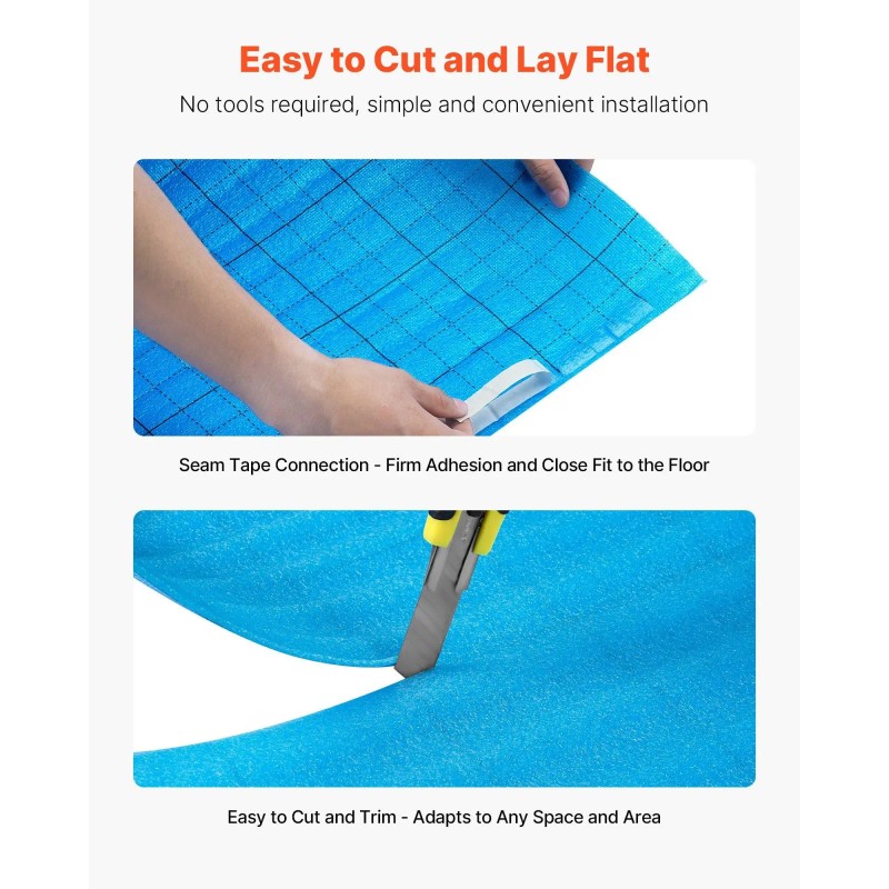 Blue Vapor Barrier Floor Underlayment 3mm 200 Sq Ft For