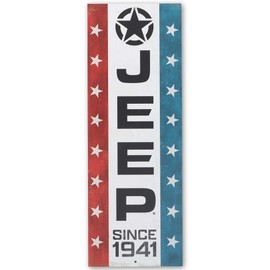 Jeep Banner Vertical Metal Sign - Vintage Jeep Wall Decor for Garage, Shop or Man Cave