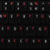 COLEMAK Keyboard Decals ON Transparent Background with Blue, Orange, RED,