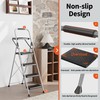 4 Step Ladder, DIAMONDFORGE Folding Step Stool with Tool Platform,