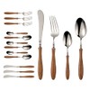 Uniturcky 16 PCS Stainless Steel Flatware Set with Wood Handle,