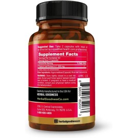 Herbal Goodness Papaya Leaf Blood Platelet Capsules - 60/600Mg 20X Strength