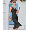 Madam Uniq Women Shoulder Strap Sleeveless Fishtail Midi Bandage Dress