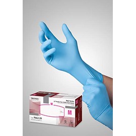 Tronex Chemo-Rated Fully Textured Nitrile Exam Gloves, 12" Long, Extra-Thick (8 mil), Powder Free, Non-Sterile, Blue (Small, Box of 50)