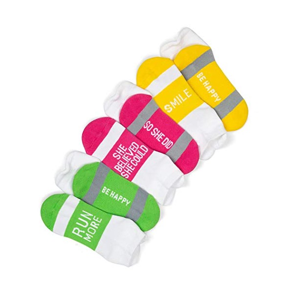 Gone For a Run Inspirational Athletic Running Socks - One Size Fits Most - Set of 3 Pairs - Multicolored (Lov'n the Run)