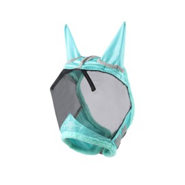Harrison Howard Horse Fly Mask UV Protective Fine Mesh with Extra Wool Soft Touch on Skin Fly and UV Protection Summer Mint S