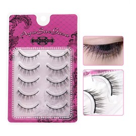 5 Pairs Eyelash Set - Natural Volume Effect Eyelashes (Black)