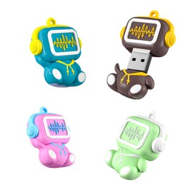 Bilious Cute Rhythmic Musician Shaped USB Flash Drive, Thumb Drive 64gb Waterproof USB 3.0 Memory Stick Small Size USB Drive Gift