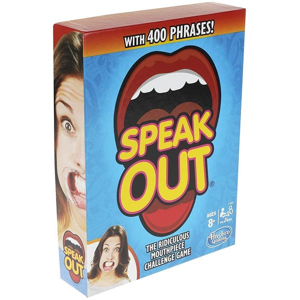 Hasbro Gaming Speak Out Game Mouthpiece Challenge, 400 Phrases Edition