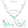 NEKOL Bohemian Green Beaded Choker Necklace with Flower Pendant for