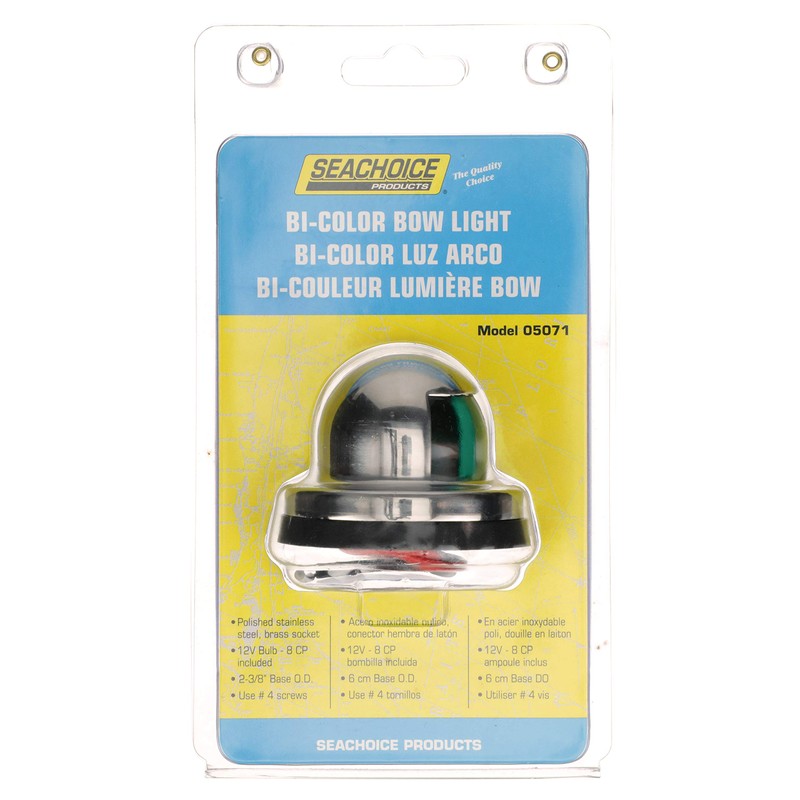 SEACHOICE Bow Light Marine Navigation, Horizontal Mount, Stainless Steel, Bi-Color,