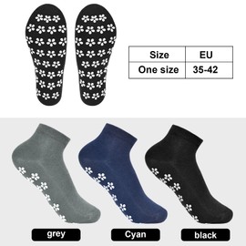 Colexy 2 Pairs of Yoga Socks Non-Slip Women's Stopper Socks Men, Non-Slip Socks Women, Yoga Socks Non-Slip Women's Non-Slip Grip Socks for Pilates M, 35-42, Grey, Black