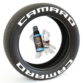 Tire Stickers Camaro Permanent Tire Lettering Kit with Glue - Custom Sizing & Colors (Pack of 8)