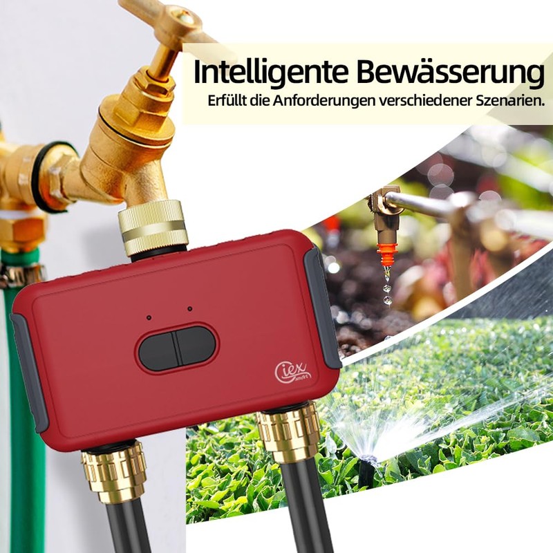 GIEX WI-FI 2-Zone Irrigation Timer, Intelligent Garden Irrigation Controller for