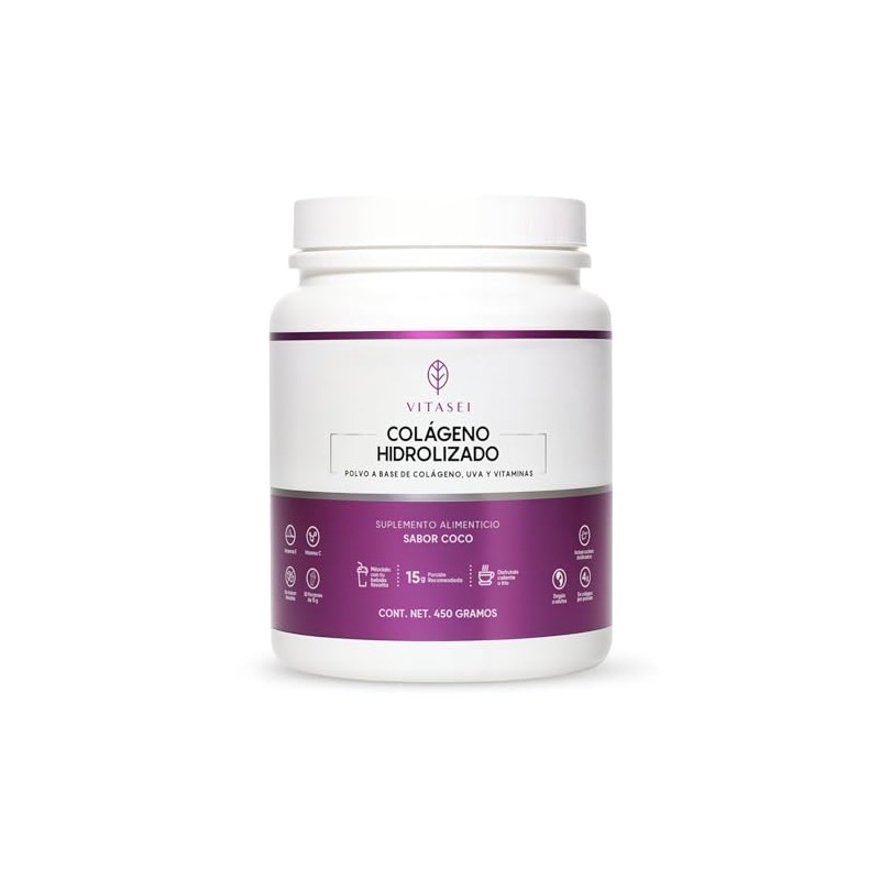 Vitasei Colágeno Hidrolizado Polvo Péptidos Resveratrol Vitamina Apoyo Cabello Piel