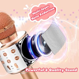 Tesoyzii Microphone Children, Toy from 3 4 5 6 7 8 9 10 11 12 Boy Karaoke Microphone Children Girls Gift 3-12 Years Microphone Gift Boy 3 4 5 6 7 8 9 10 11 12 Christmas Gifts for Boys