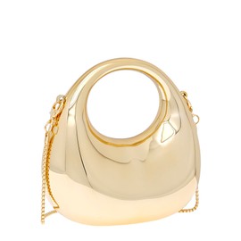 COOLOYA Women's Mini Crescent Acrylic Designer Luxury Bags Clutch Purse Bag Crossbody Shoulder Handbags With Chain Gold One Size