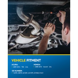 PHILTOP Catalytic Converter High Flow Replacement for 2008-2012 Accord 2.4L, 2009-2014 TSX 2.4L, Stainless Steel Catalyst Converter EPA Convert Compliant 1 Pack, Front