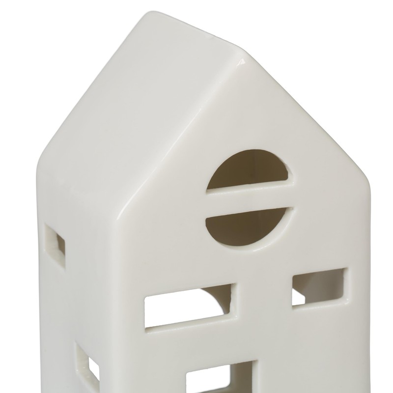 Relaxdays Ceramic Tea Light House, Light House for 1 Tea