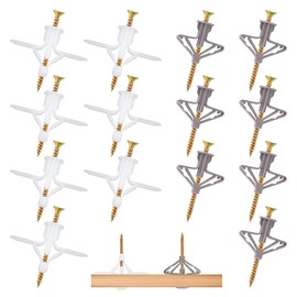 Pack of 200 Expansion Screws for Plasterboard, 100 Pieces Drywall Dowels and 100 Pieces Expansion Dowels Cavity Wall Anchors, Plasterboard Dowels Cavity Dowels with Screws, for Hanging Plasterboard