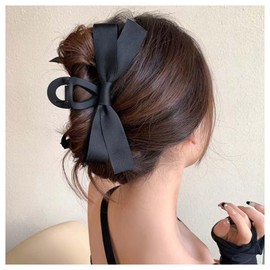 Xduargs Vintage Satin Bow Claw Clip Strong Hold Hair Claw Large Big Bow Hair Barrette Nonslip Strong Clips Non-slip Jaw Headpiece Accessories for Women Headdress
